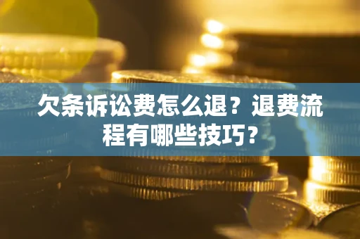北京欠条诉讼费怎么退？退费流程有哪些技巧？
